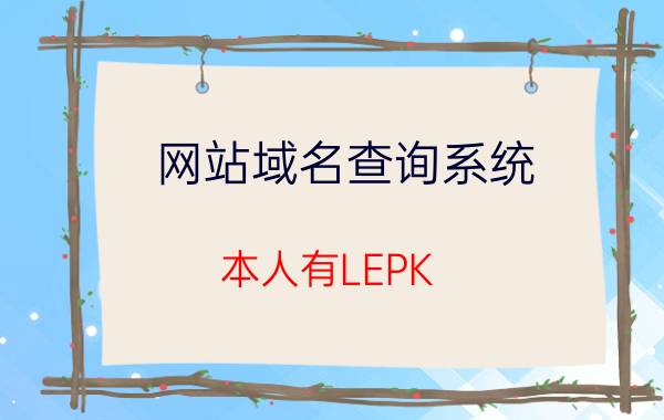 网站域名查询系统 本人有LEPK.COM域名，不知道定位做什么类型网站，麻烦给予意见或者建议谢谢？